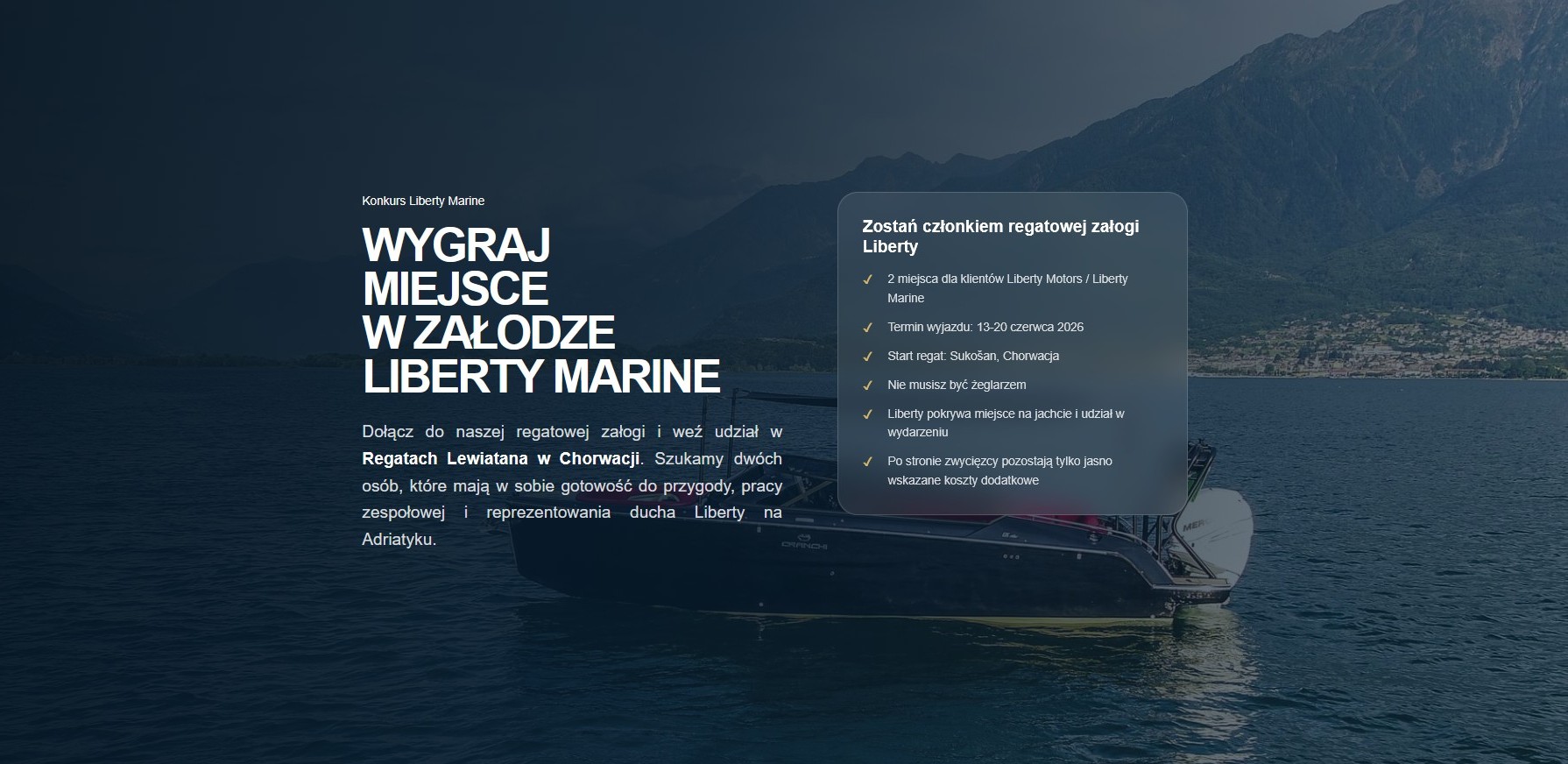 Liberty Marine szuka załogi na Regaty Lewiatana 2026 w Chorwacji